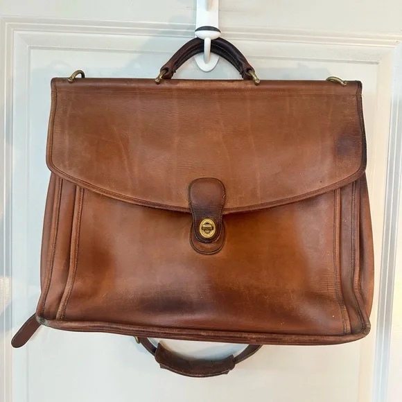 Vintage95 Coach Beekman British BrownLeather Briefcase/Messenger/Laptop Bag 5266